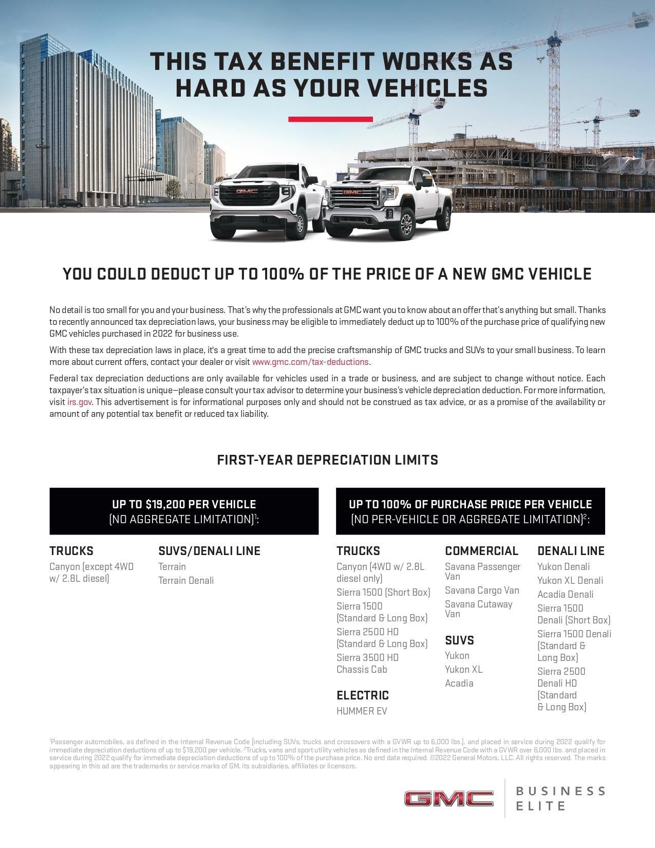 GMC Tax Benefit Information