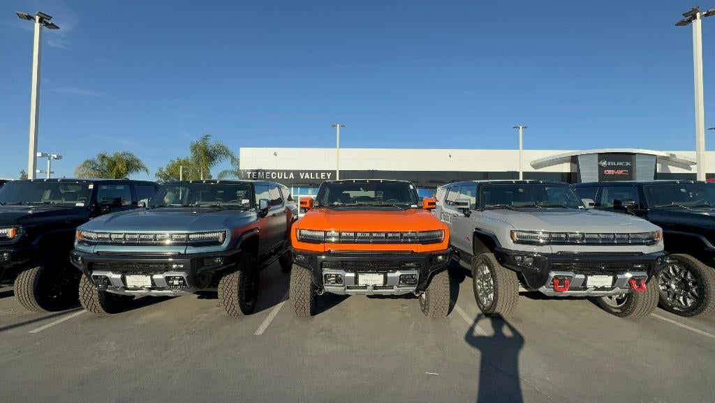 Hummers lined up at the 5th year anniversary celebration