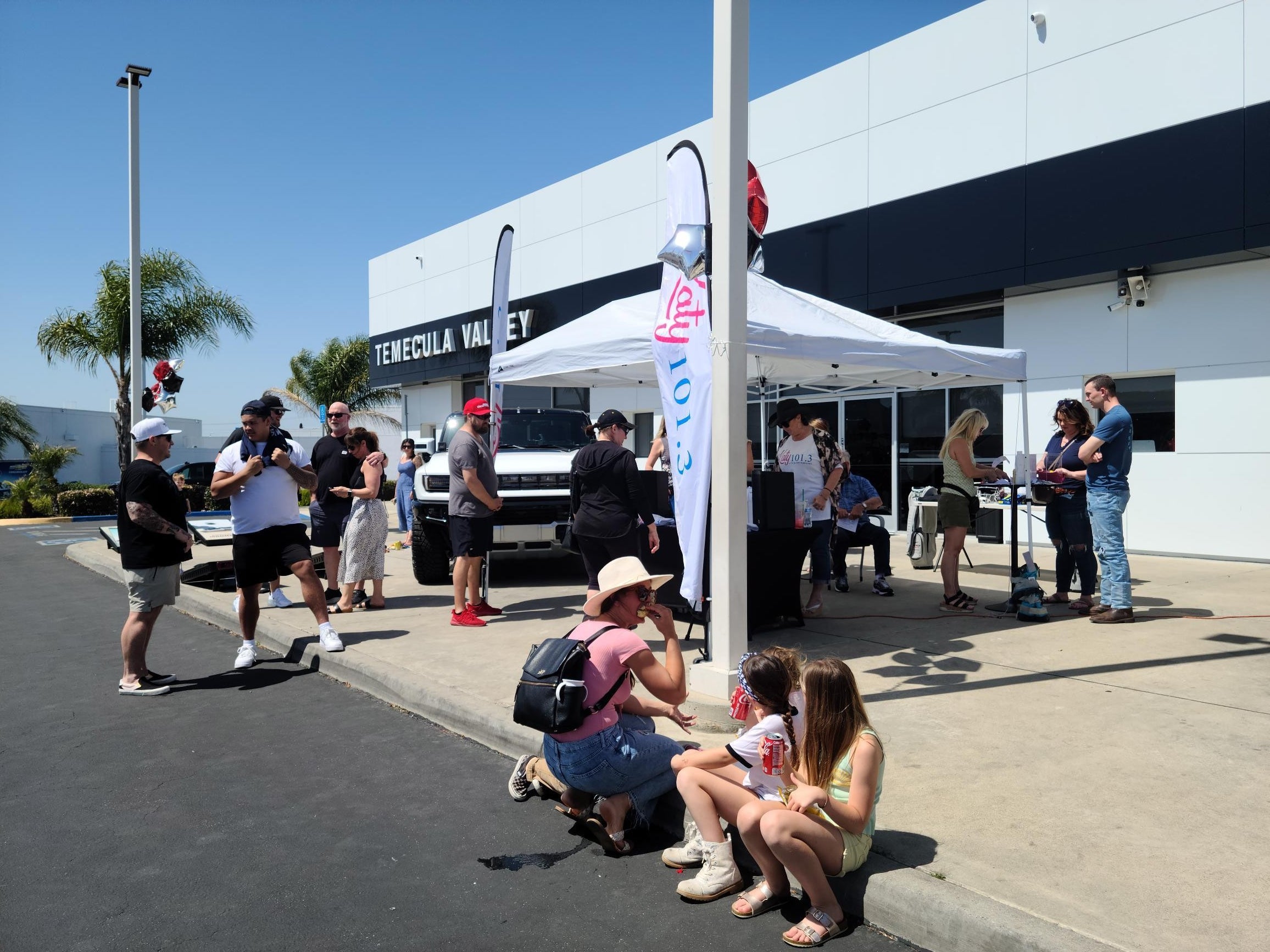 People gathering at the USC Chapparal Football Event