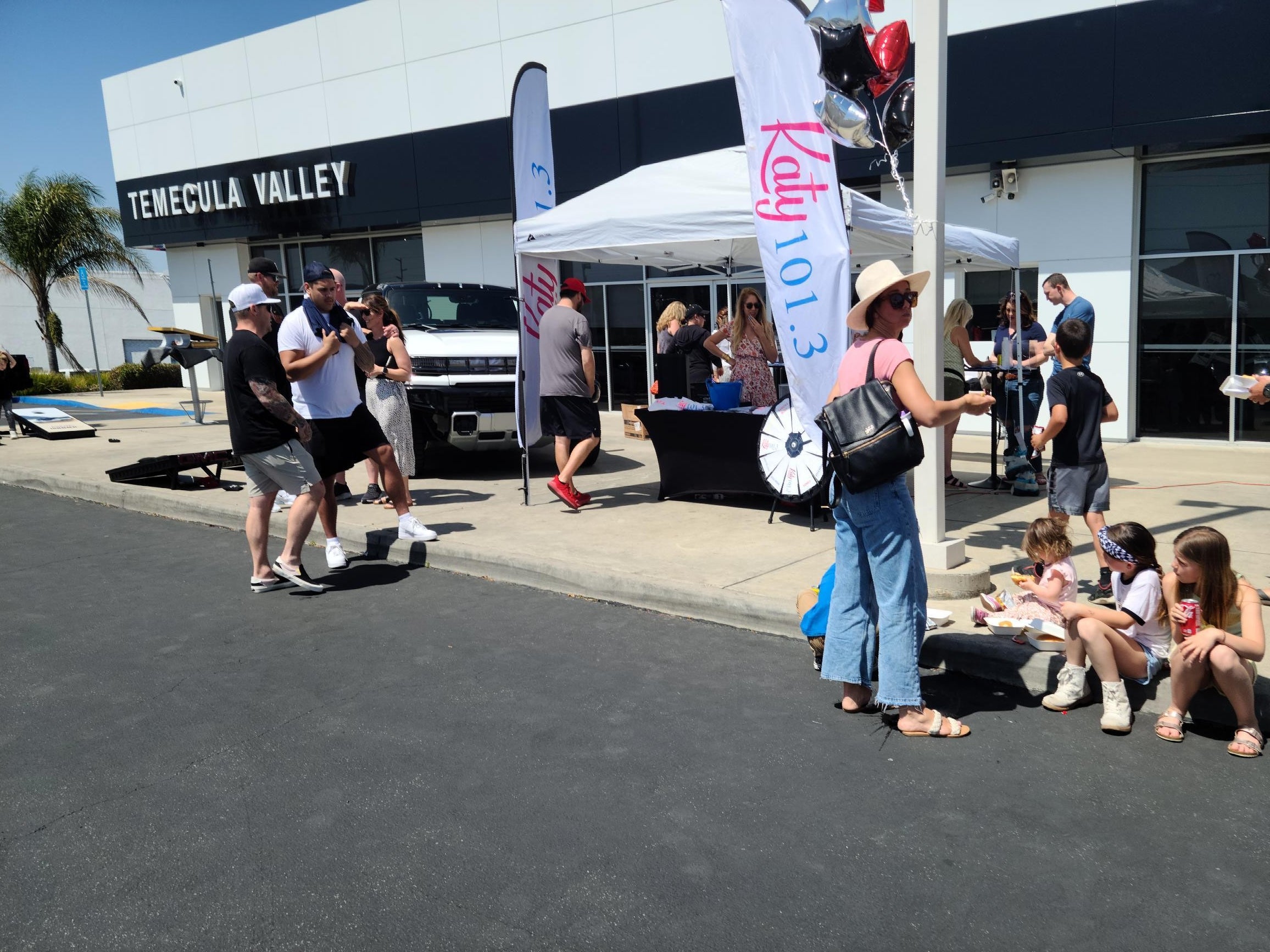People gathering at the USC Chapparal Football Event